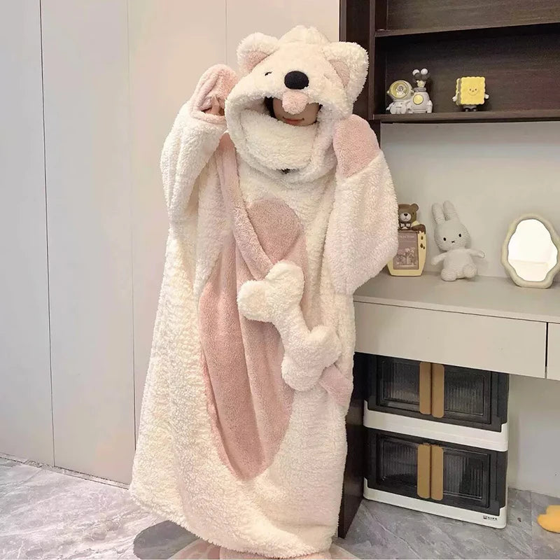 Snuggly Puppy Overalls — Part Pajamas, Part Blanket