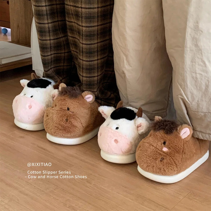 Cozy Cow & Horse Slippers