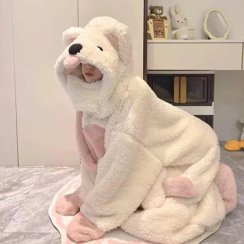 Snuggly Puppy Overalls — Part Pajamas, Part Blanket