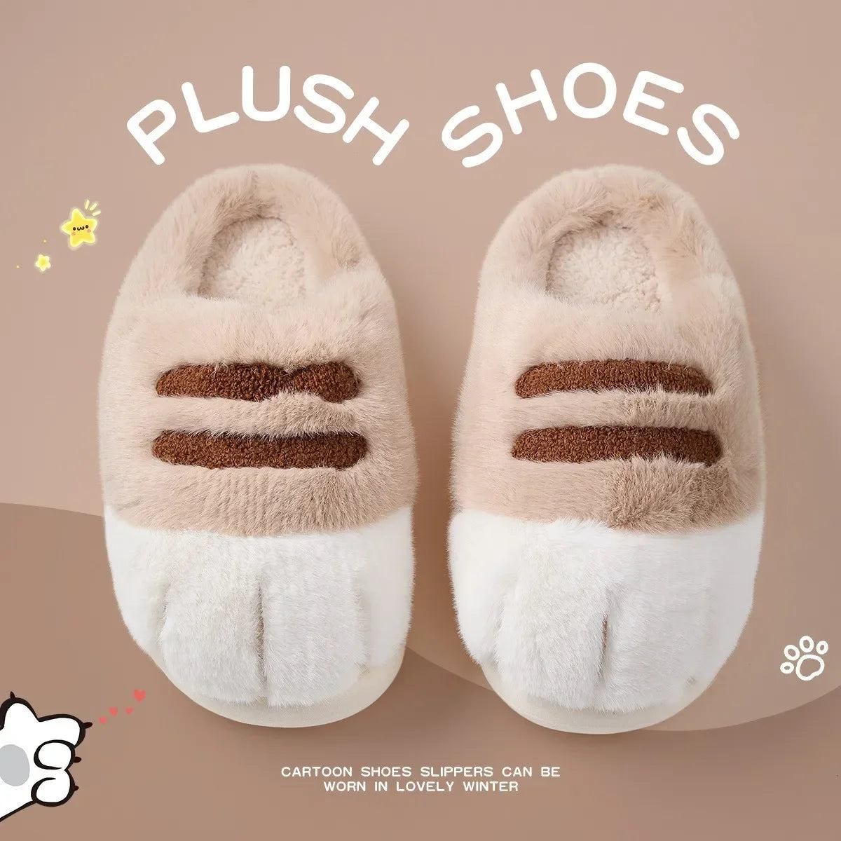 Fuzzy Tiger Slippers