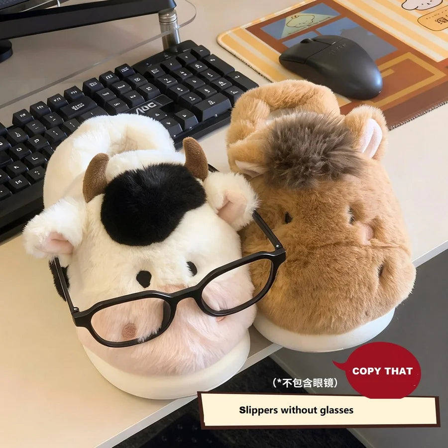 Cozy Cow & Horse Slippers