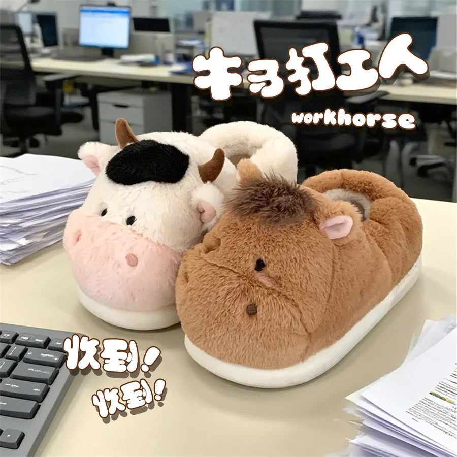 Cozy Cow & Horse Slippers