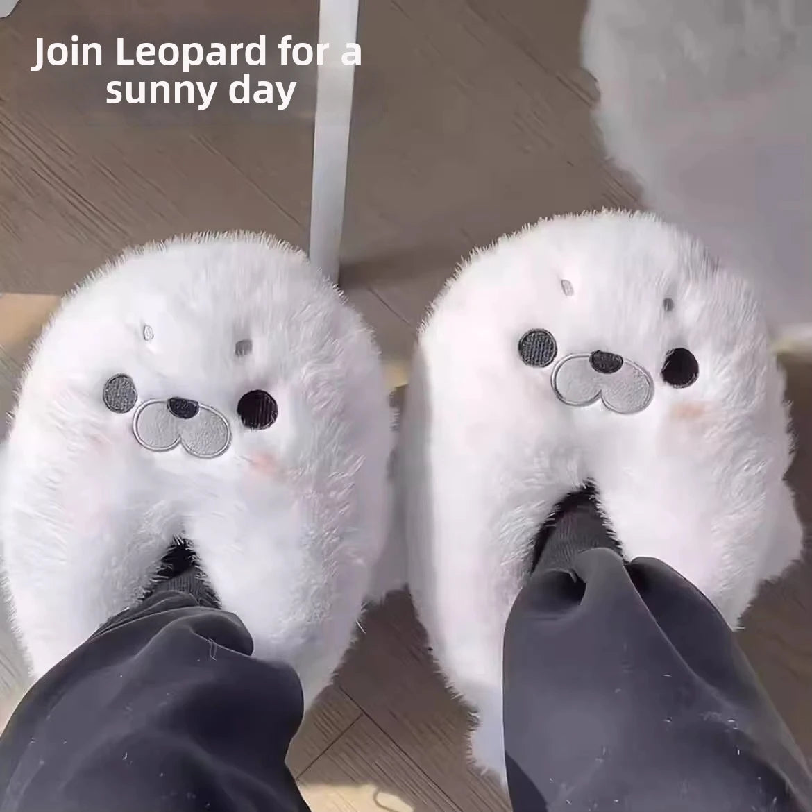 Cute Seal Plush Slippers