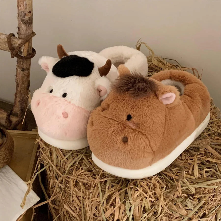 Cozy Cow & Horse Slippers
