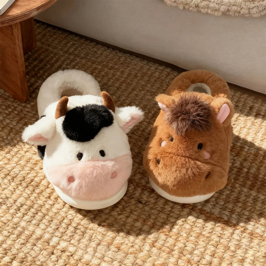 Cozy Cow & Horse Slippers